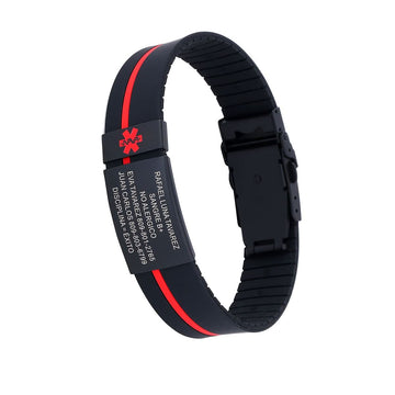 Custom Sport SOS Medical Alert Silicone Bracelet