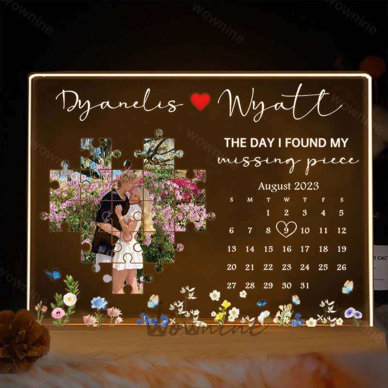 The Day I Found My Missing Piece Light FramePersonalized Gift - Love&Craft