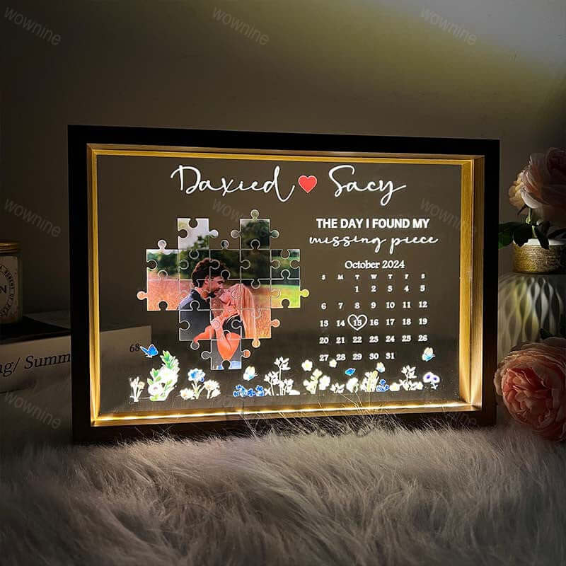 The Day I Found My Missing Piece Light FramePersonalized Gift - Love&Craft
