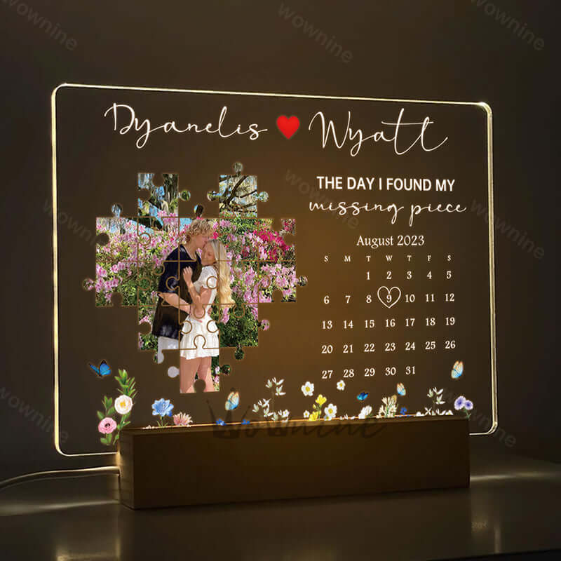 The Day I Found My Missing Piece Light FramePersonalized Gift - Love&Craft