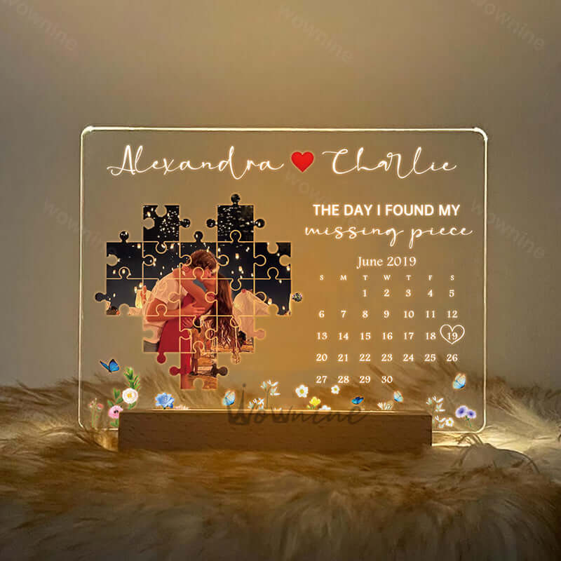The Day I Found My Missing Piece Light FramePersonalized Gift - Love&Craft