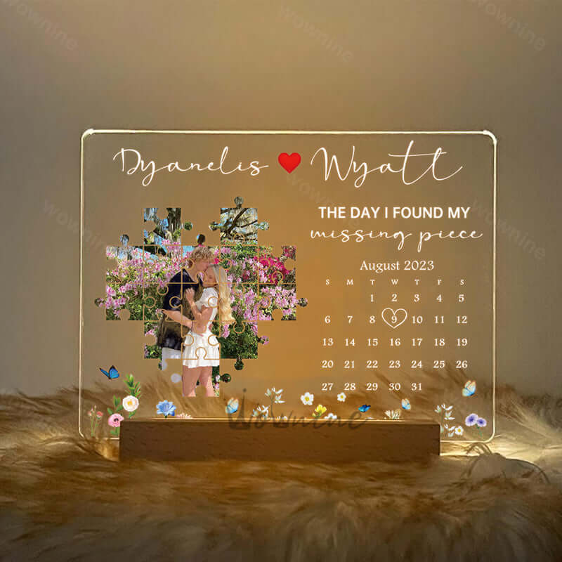 The Day I Found My Missing Piece Light FramePersonalized Gift - Love&Craft