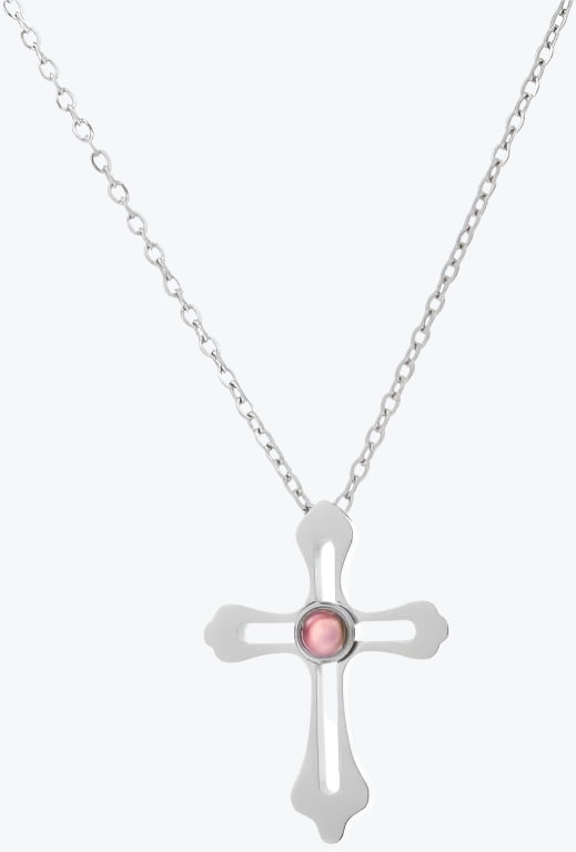 Custom Photo Projection Cross Necklace