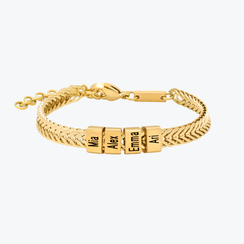 Personalized Premium Leo Bracelet  | Engrave Your Loved Ones' Names - Gold