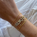 Custom 18K Gold Plated Letter Bracelet: Sparkling Zircon Name Pendant
