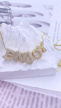 Custom 18K Gold Plated Letter Bracelet: Sparkling Zircon Name Pendant