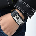 Personalized Men's Genuine Leather Medical ID Bracelet