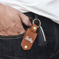 Custom Photo Leather Keychain – Hidden 'Drive Safe' Gift