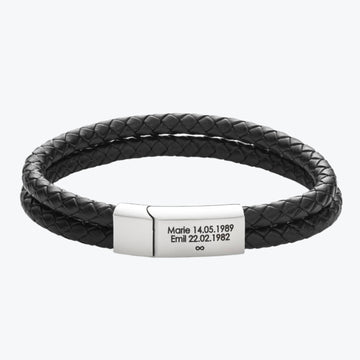 Lederarmband mit graviertem Verschluss