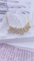 Custom 18K Gold Plated Letter Bracelet: Sparkling Zircon Name Pendant